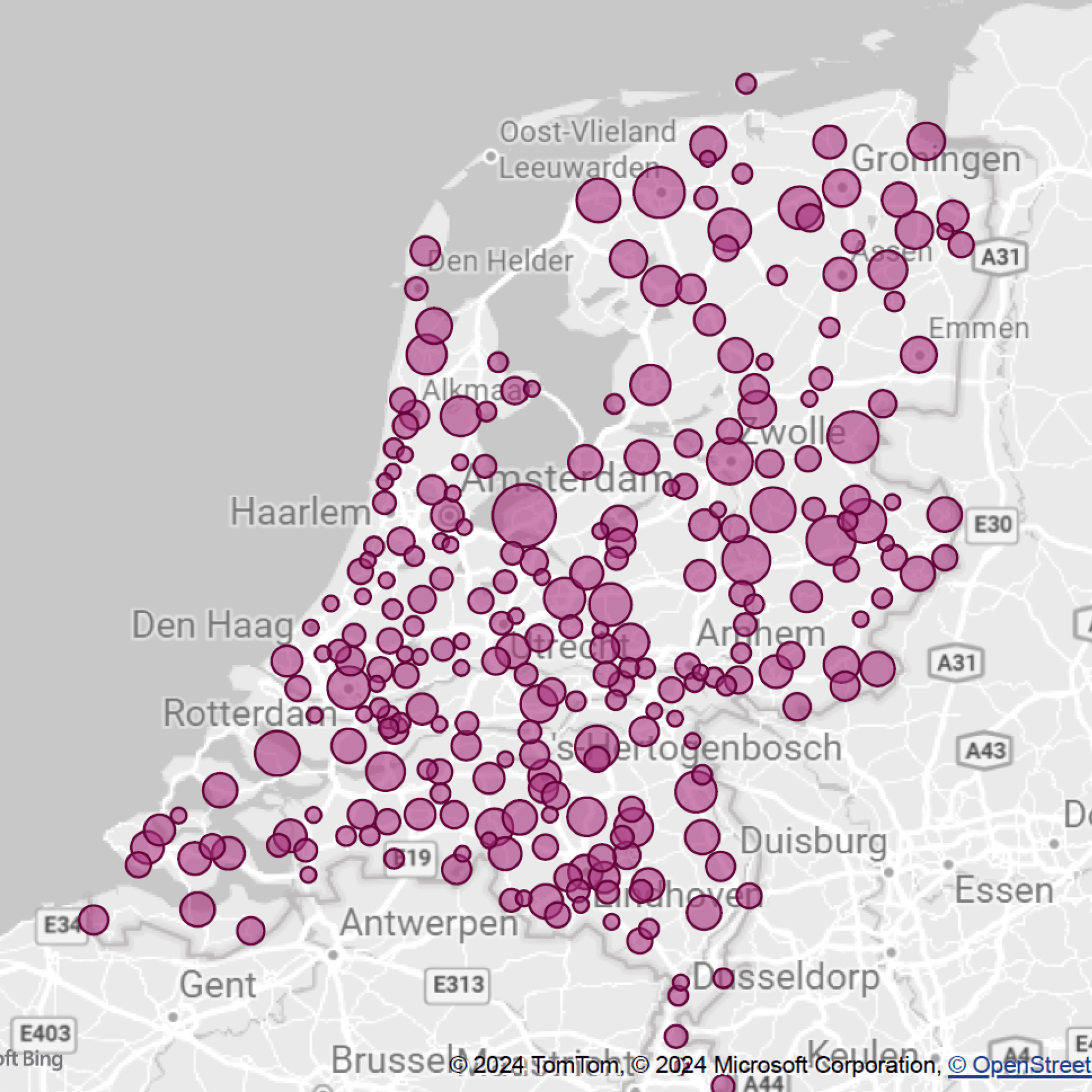 Bouwprojecten per gemeente