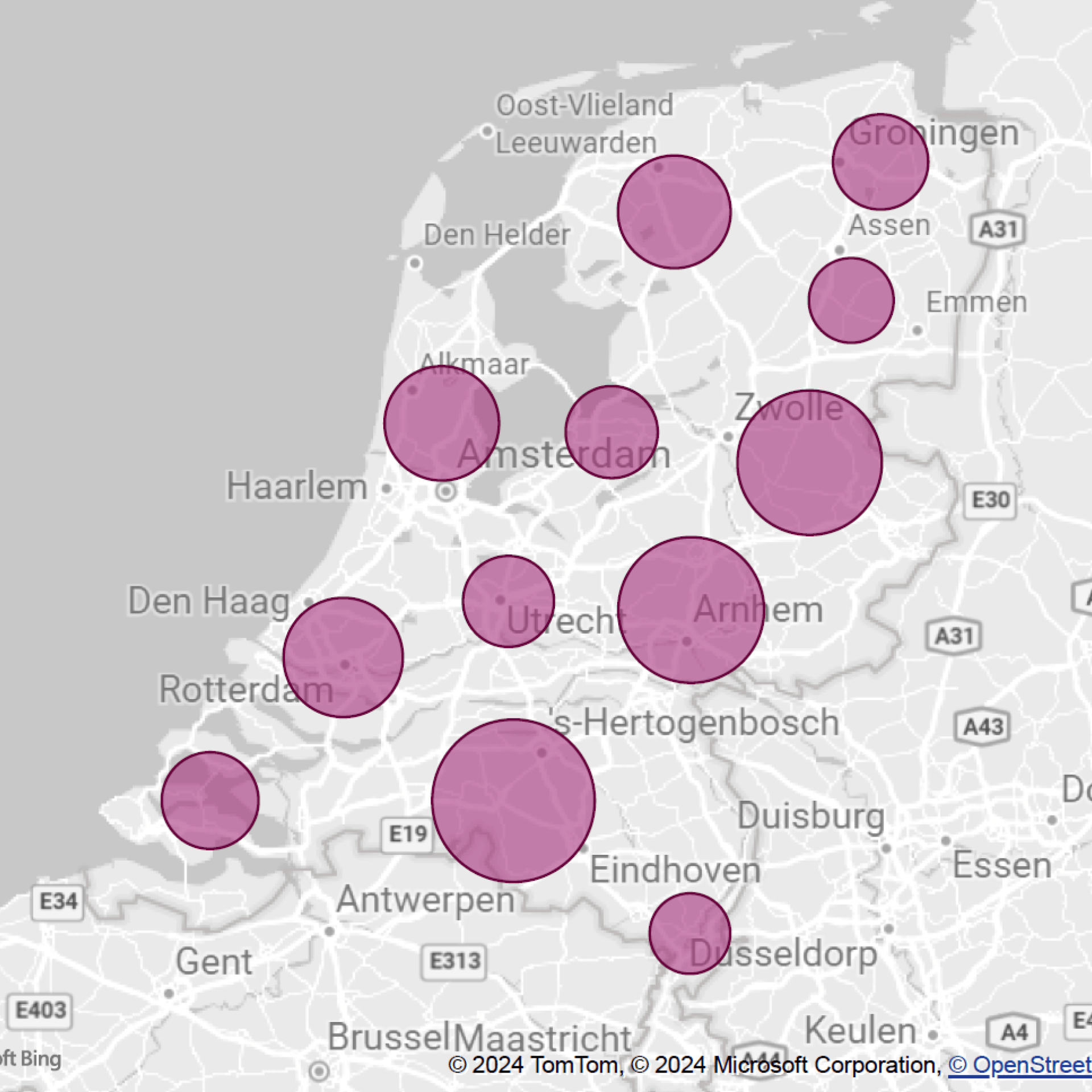 Bouwprojecten per provincie